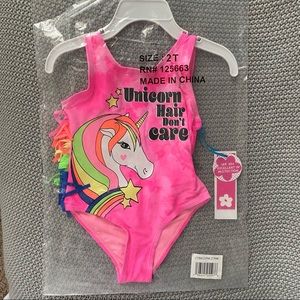 Limited Too Unicorn Fringe Swimsuit 2T NWT